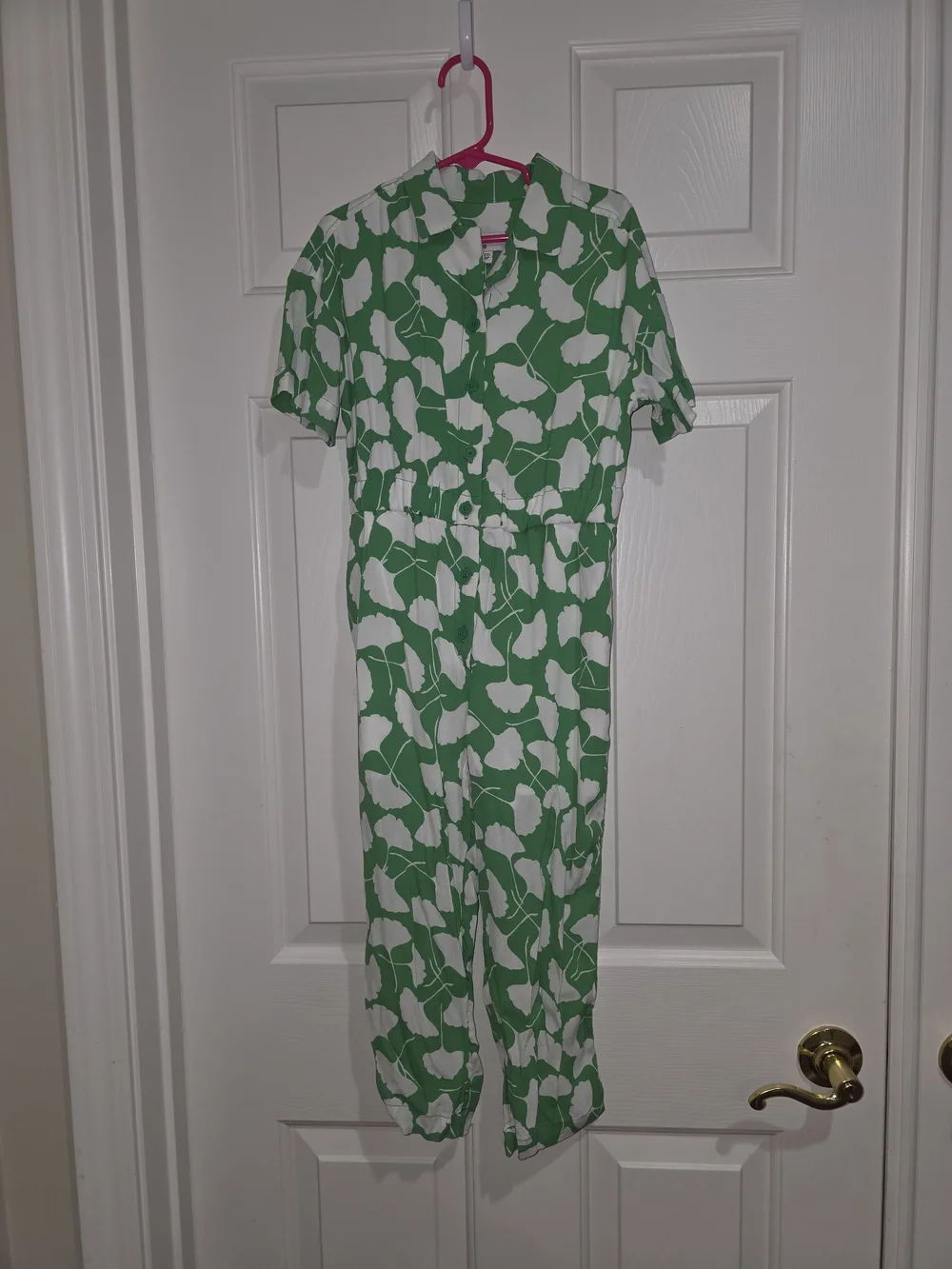 Diane Von Furstenberg Green and White Botanical Print Kids One-Piece